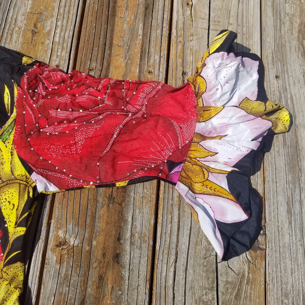 HANDMADE African Dress Ruffle Sequined - Picture 3 of 4